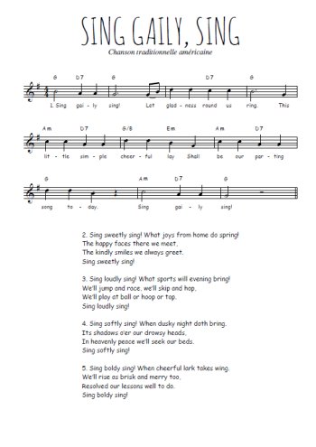 Sing gaily, sing